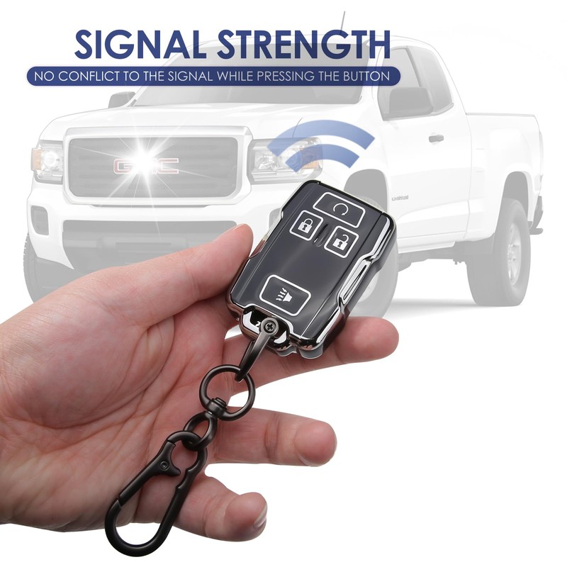 LIANGYM 2-Pack for GMC Chevy Key Fob Cover, 4-Button TPU