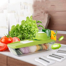 Vivo © 9 in 1 Mandolin Vegetable Food Slicer Julienne and Container - Peeler Cutter Slice