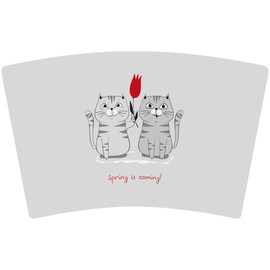 Mugzie 16 Ounce Stainless Steel Cocktail Shaker/Martini Shaker with Wetsuit Cover - Spring is Coming - Two Cats