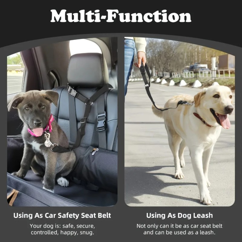 Geshifeng Adjustable Nylon Fabric Pet Restraints Vehicle Car Safety Seat