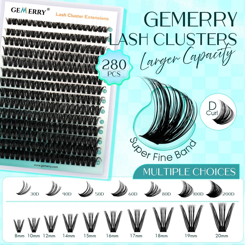 Individual Eyelashes, 100D DIY Cluster Eyelashes, 0.07 D Curl, 10-18