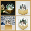 Christmas Snow Globe Winter Mood Snowman Stands with Child on