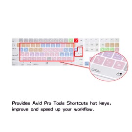 HRH Avid Pro Tools Shortcut Hotkey Silicone Keyboard Cover Keypad Skin for Magic Keyboard with Numeric Keypad A1843 MQ052LL/A Released in 2017/2018(US/EU Layout)