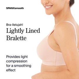 SPANX Bra-Llelujah! Lightly Lined Bralette - Bralette for Women - Pullover Style - All-Hosiery Smoothing Back Vintage Rose MD One Size