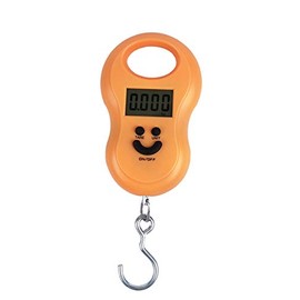 Mengshen Bascula equipaje digital Grua Escala de pesaje de maletas 110 lb / 50 kg Mini portátil de gancho colgante de viaje Pantalla LCD retroiluminada para Home Farm Factory Hunting Outdoor Naranja