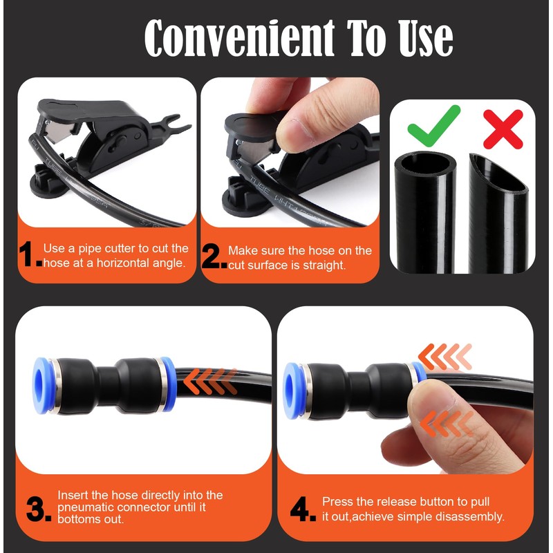 170Pcs Push to Connect Fittings Kit 1/4" 5/16" 1/2" 3/8"