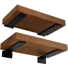 LEOPO 12 inch Floating Shelf Bracket, 1/4” Thick Heavy Duty Rustic Industrial Shelf Bracket, Floating Hidden Metal Shelf Bracket, 4 Pack