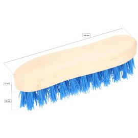 KOTARBAU® Set of 2 Scrubbing Brush S-Shape 180 mm Wooden Handle with PVC Bristles Cleaning Brush Scrubbing Brush for Floors Hard-to-Reach Areas