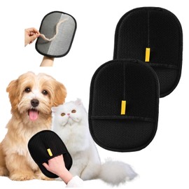 WINRKERY Pair Pack Electrostatic Pet Hair Remover Gloves - 2pcs Grooming Gloves for Dog Cat, Reusable Washable Fur Removal for Clothes, Bedding, Furniture, Carpet, Car Seats