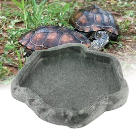 Ejoyous Reptile Water Bowl, Flat Drinking Bowl, Water Bowl, Terrarium, Feeding Bowl, Plastic Water, Water Bowl, for Snake, Turtle, Gecko, Lizard, Hamster, Snakes (S)