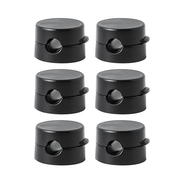 6 Stück Kabelhalter Kabelclips,Magnetische Selbstklebende Kabel Organizer,Orbicular Kabelclips Kabelhalterung,Schwarz Kabelhalter