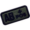 AB Type + Tactical Blood Type Embroidered Velcro Patch Olive