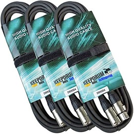 keepdrum DMX004 10m 3-pin XLR DMX Cable Pack of 3