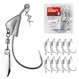 Probite Blade Jig Head Fishing Lures – 15pcs (3 Sizes:3/8 oz), Spinner Jig Heads for Bass, Pike, Walleye, Trout, Saltwater & Freshwater, High-Carbon Steel Hooks