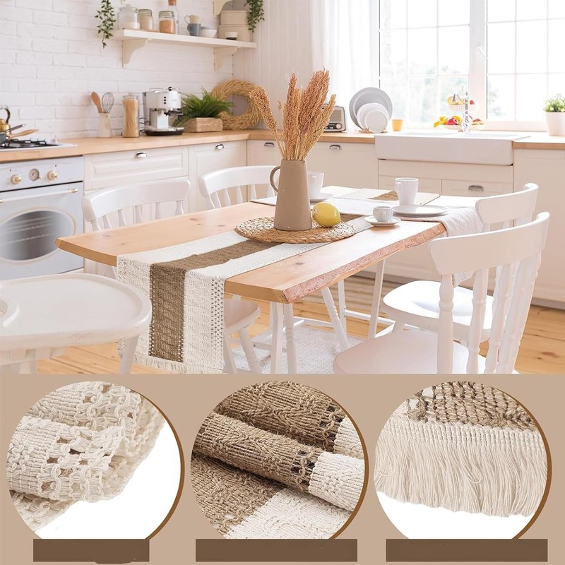 Macrame Table Runner, Macrame Boho, Fringe Table Runner, Tassels Table