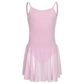 tanzmuster ® Maggie Girls' Sleeveless Ballet Dress Made of Soft Cotton with Chiffon Skirt for Children's Ballet, lightpink