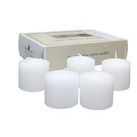 D'light Online Long 10 Hour Burn Time Unscented Votive Candles - Small Candles for Birthdays, Baby Shower, Home Decoration, Restaurants and Weddings (White, 10 Hour - Set of 12)