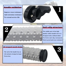 Universal 22mm 7/8" Twist Throttle Handle Grip + Cable for Cross-Country Motorcycle 250 Dirt Pit Motor Bike Motorcycle CRF70 TTR KLX110 SSR Thumpstar YCF (Black)