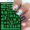 8 Sheets Christmas Luminous Nail Art Stickers Santa Claus Snowflake