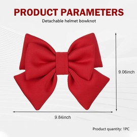 Titgoes Helmet Bow, Removable Large Fabric Helmet Accessory, Cute Fashion Bow Motorcycle Decoration, Universal for Ski Bike Motorcycle (Red)