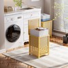 SMIBUY Double Laundry Hamper with Lid, 120L Bamboo Laundry Basket