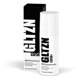 GLTZN MED Sonnencreme LSF50+ | Sehr hoher Schutz bei allergischer und empflindlicher Haut | ohne Octocrylene | UVA + UVB Schutz | wasserfest | ohne Duftstoffe | vegan | ohne Mikroplastik | 50ml