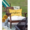 4TH Emotion Hello Sunshine Pillow Cover Farmhouse Yellow Lumbar Pillow