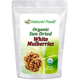 Organic White Mulberries - Sun Dried 100% Pure - No Sugar Added - Exotic All Natural Raisin Alternative - Superfood Fruit Snack for Trail Mix, Smoothies, Yogurt, Cooking Baking - Bulk 5 lb Size