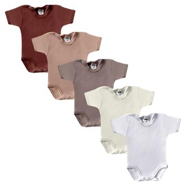 MEA BABY Unisex Baby Short-Sleeved Bodysuit with Print, 100% Cotton, Pack of 5, Baby Bodysuit with Print, Baby Bodysuit for Girls, Baby Bodysuit for Boys, Girls3