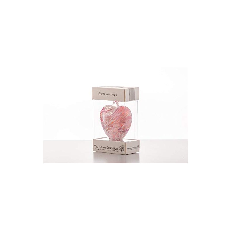 Sienna Glass Small Glass Friendship Heart-White, 9 x 9 x