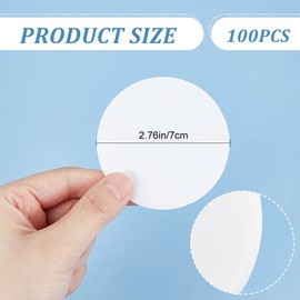 GORGECRAFT 100PCS Synthetic Filter Discs 70mm Circular Laboratory Quantitative Ashless Filter Paper Medium Speed Wide Mouth Size Funnel Filters Paper for Buchner Funnel Mushroom Cultivation