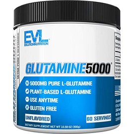 Evlution Nutrition Glutamine 5000 5 Grams of Pure Glutamine in Each Serving Unflavored Powder (60 Servings)