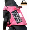 Reflective No Pull Heavy Duty Pink Service Dog Vest Harness