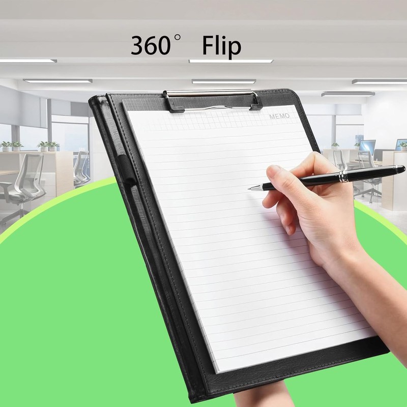 A4 Clipboard Folder, PU Leather Magnetic Conference Folder with Cover