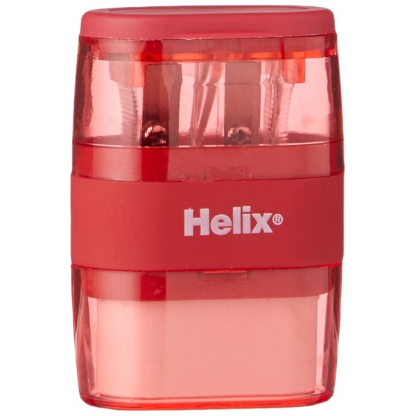 Helix Balance Duo Two Hole Pencil Sharpener and Eraser (Assorted Colours)