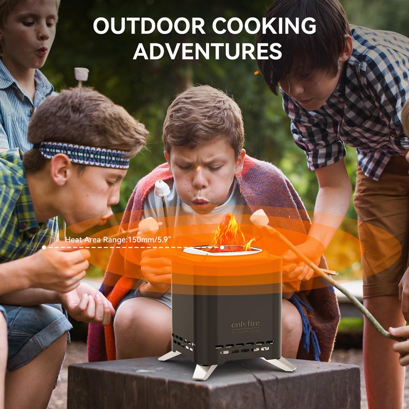 ONLYFIRE OUTDOOR LIVING 2-in-1 Smokeless Fire Pit with Pot Bracket