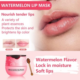 Watermelon Lip Balm Lip Mask, Moisturizing Lip Sleeping Mask, Hydrate Repair Prevent Dry Cracked Lip (Watermelon)