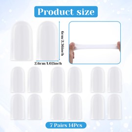 simarro 14 Pieces Big Toe Protectors, Silicone Toes Protectors for Men and Women, Toe Anti-Friction Rubber Sleeves Made of Elastic Fabric, Protect Toes from Friction and Relieve Pressure (White)
