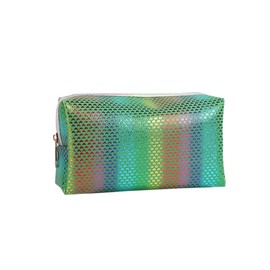 Aimeixin Cosmetic Bag ,Portable Women Makeup Bag Sequins Color Matching Toiletry Pouch Purse Bag for Travel Daily Use (Green)