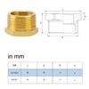 nutmanel Reducer Reducer 3/4 to 1/2 Inch Brass Pipe Connection