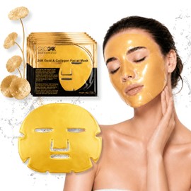 Mascarilla Facial de Oro 24K y Colágeno  24K Gold Collagen Face Mask, Hydrating  Nourishing                                                           