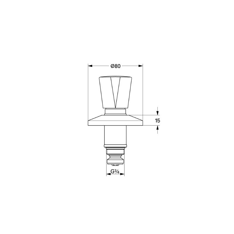 Grohe 11514000 Upper Part for Flush-Mounted Valve DN 20, 3/4-inch
