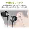 Elecom EHP-FS12CMBK In-Ear Stereo Earphones, 0.14 inch (3.5 mm), Microphone