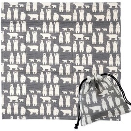 Lunch Bag & Lunch Cloth Set, 1 Lunch Bag, 1 x Lunch Cloth, Polar Bear Lunch Set, Drawstring Bag
