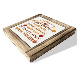 Fall Wood Sign, Fall Decor, Box Wood Plaques Desk Décor, Fall List Wooden Plaque, Table Art Signs, Farmhouse Home Decor, Fall Treats Hot Cocoa Candy Corn Pumpkin Spice Crisp Apples Apple Cider