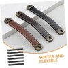 SOLUSTRE 6 Pcs Leather Handles Crate Leather Knobs Leather Drawer
