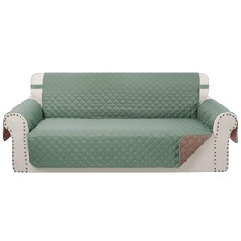 Luxshare Home Reversible Sofa Covers Couch Cover Furniture Protector for Dogs Elastic Straps Water Resistant(Sofa,Greyish Green/Taupe)