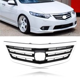 YLT Auto For 2012-2014 Acura TSX V6 Sedan Front Bumper Grille Mesh Chrome 4 DR 2.4L 3.5L