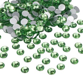 3600pcs Light Green Flatback Crystal Rhinestones Half Round Glue Fix Rhinestone Diamantes Gems for Crafts Nail Art -SS4/1.5-1.7mm