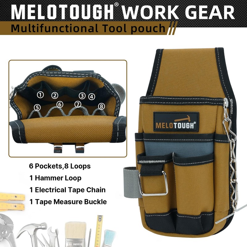MELOTOUGH Pocket Tool Pouch Tool Belt Pouches with Belt Clip